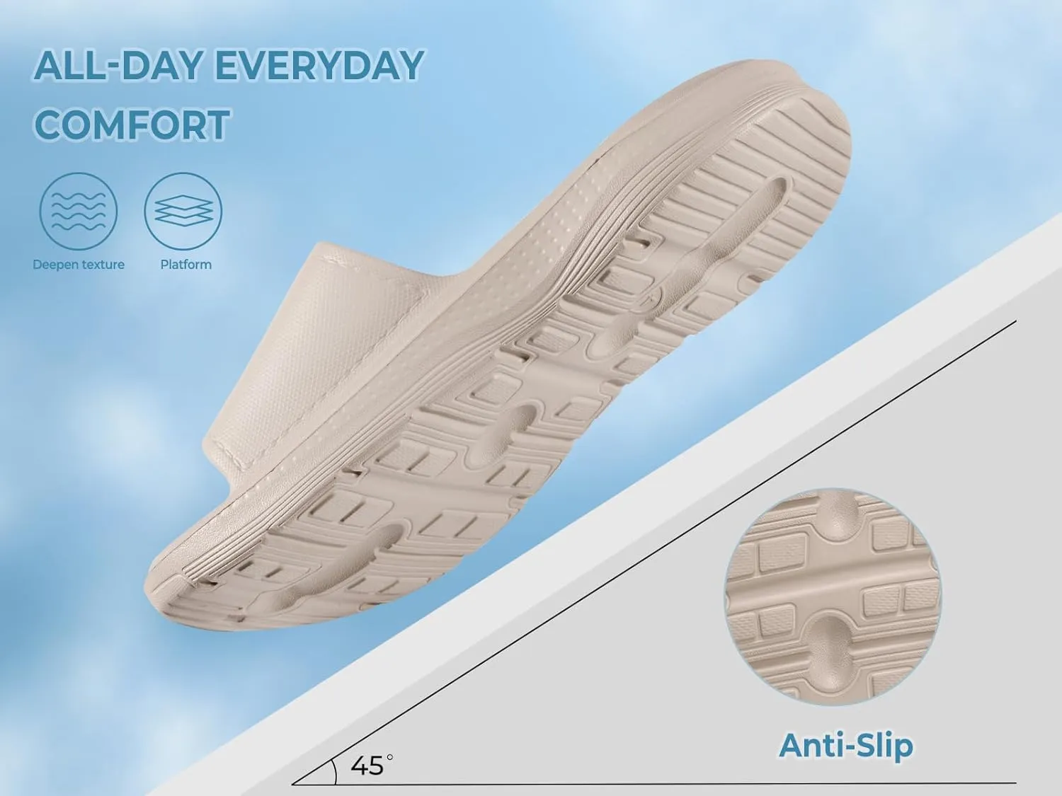NORTHYARD Slippers for Women and Men Non Slip Quick Drying Shower Bathroom Pillow Slide Sandals Summer Comfort Beach Shoes