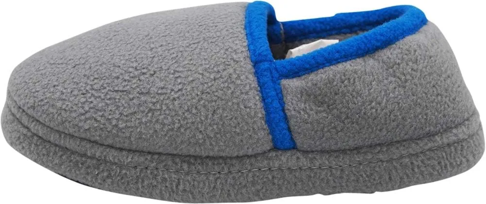 NORTY Fleece Slippers for Boys - Slip-On Toddler House Shoes with a Memory Foam Footbed - Runs One Size Small