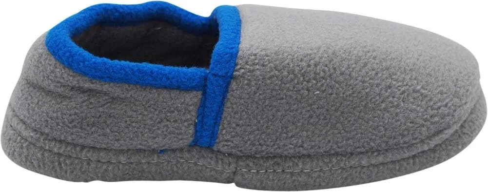 NORTY Fleece Slippers for Boys - Slip-On Toddler House Shoes with a Memory Foam Footbed - Runs One Size Small