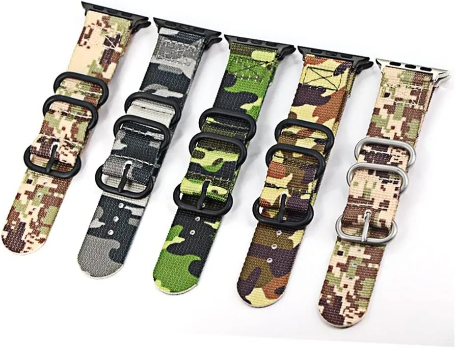 Nylon Band Watch BraceletSeries Sport Leather Bracelet 42mm 38mm Band Strap (Band Color : Army Green BK, Band Width : 44mm)
