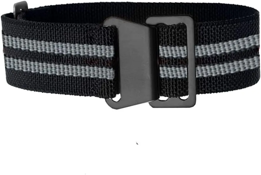 Nylon Elastic Strap 20mm 22mm (Band Color : Black Gray-B, Band Width : 18mm)