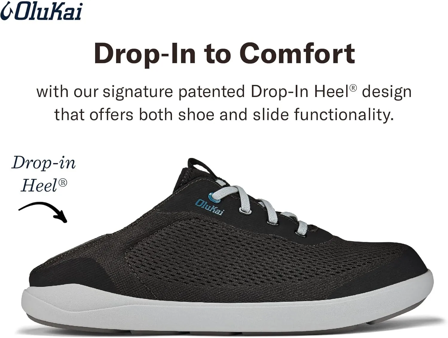 OLUKAI Moku Pae Men's Boat Shoes, Water Resistant & Breathable Mesh, Easy Slip On Design, Quick-Drying & Enhanced Traction