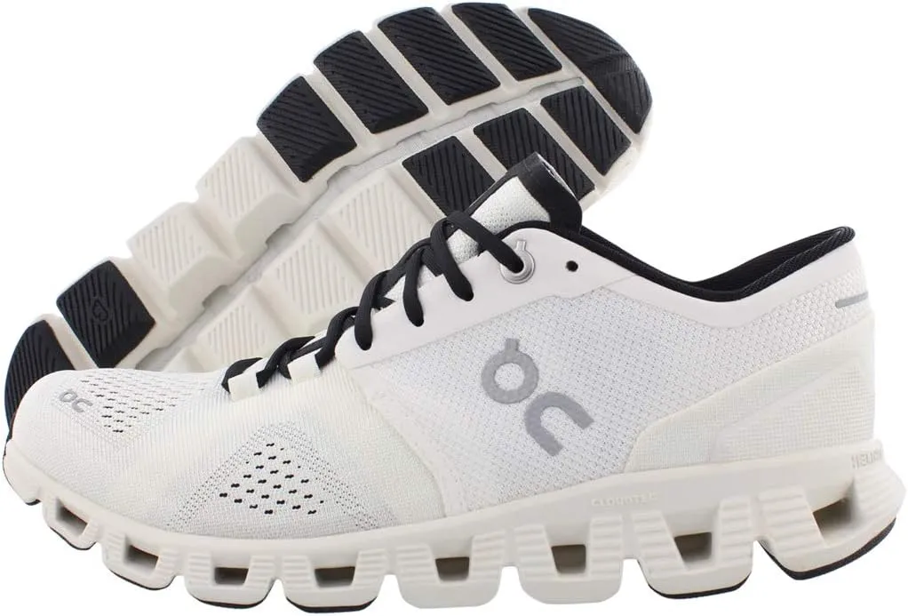 On Women's Cloud X Sneakers, White/Black, 9 Medium US