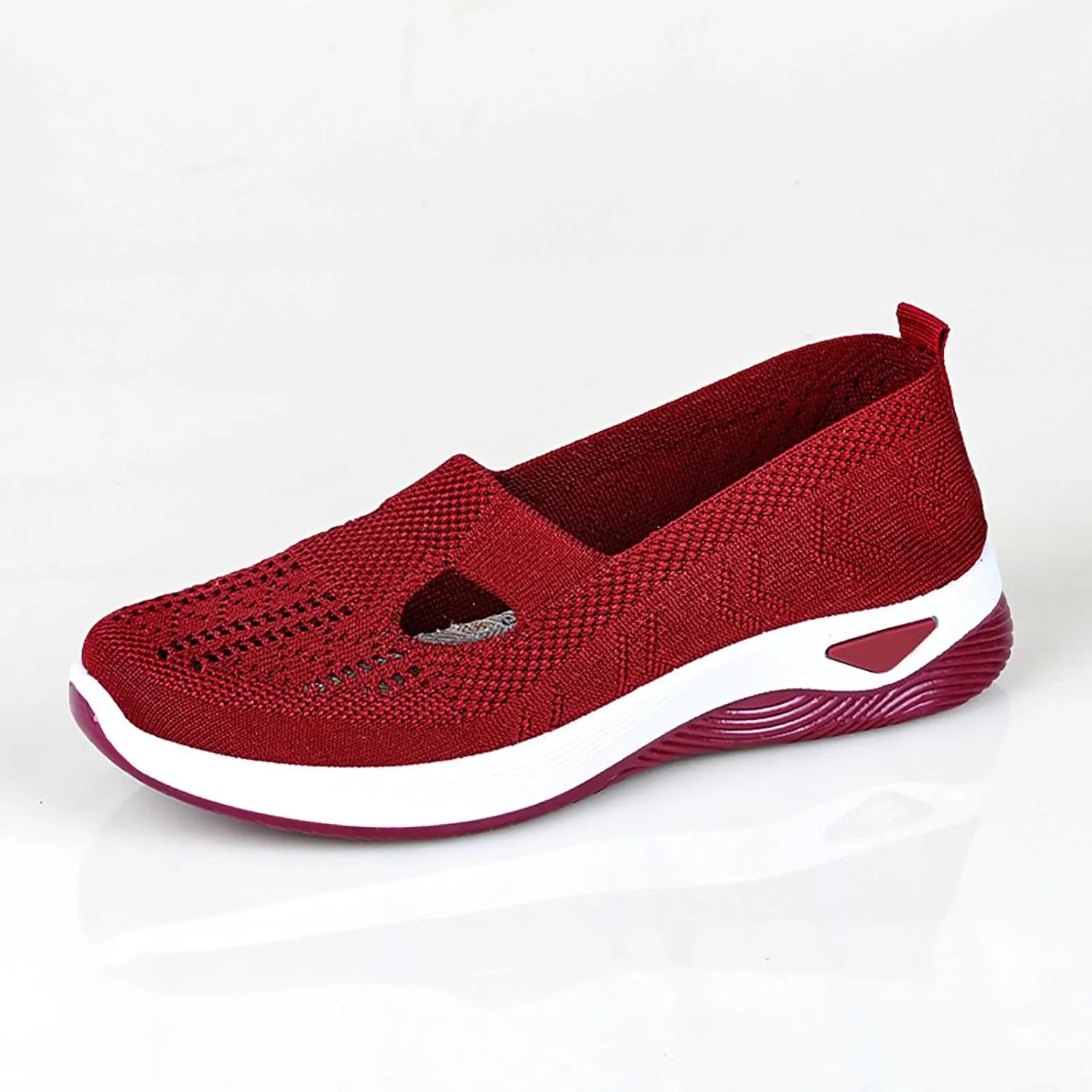Orthowalk Shoes for Women Orthopedic Arch Support Woven Mesh Breathable Soft Sneakers Slip On Wide Diabetic Footwear