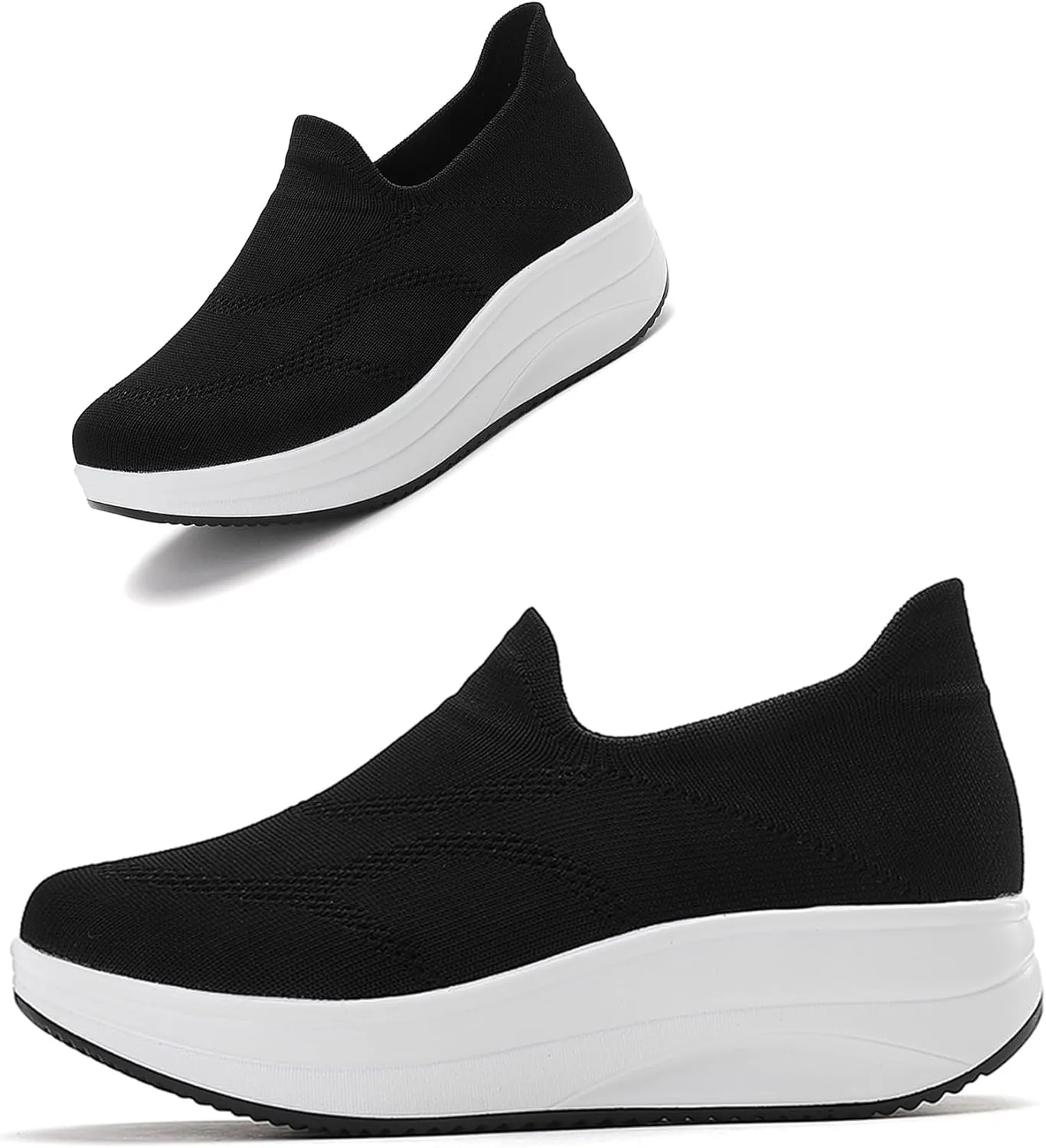Oude Slip On Sneakers Women Comfortable | Womens Orthopedic Slip On Shoes Traveling | 2 Inch Rocker Bottom