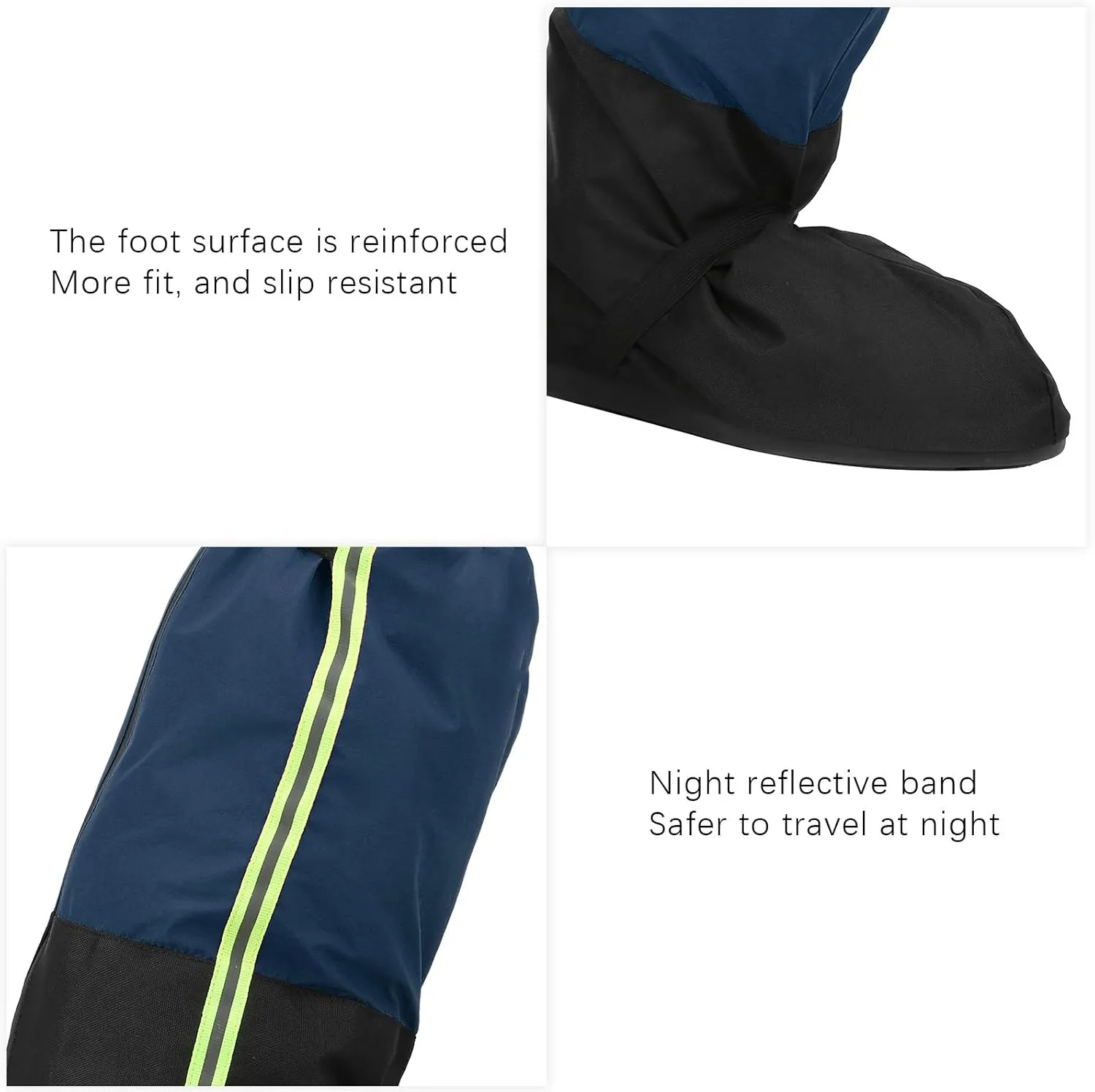 Outdoor Tube All Wrap Sandproof Shoe Covers for Hiking with Sole Texture and Night Reflective Band, Includes Net for Storage