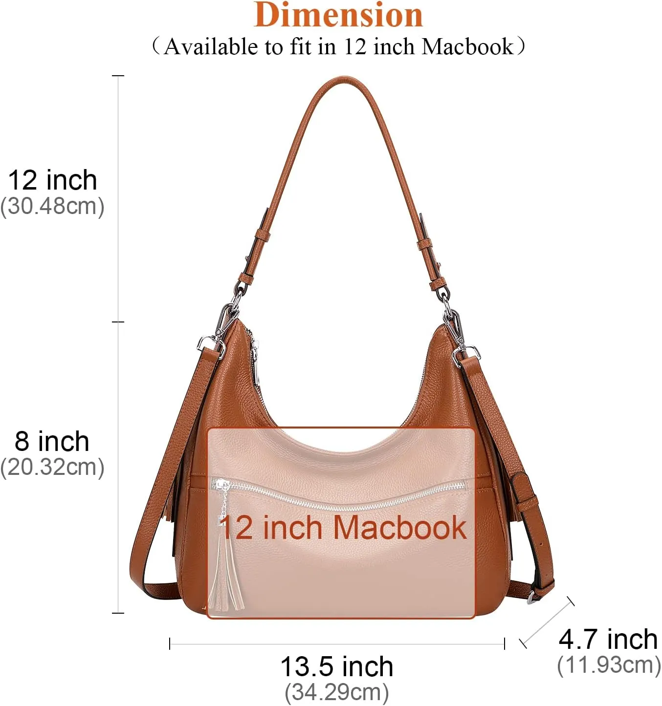 Over Earth Genuine Leather Hobo Bags for Women Medium Soft Purses Casual Shoulder Bag and Handbags