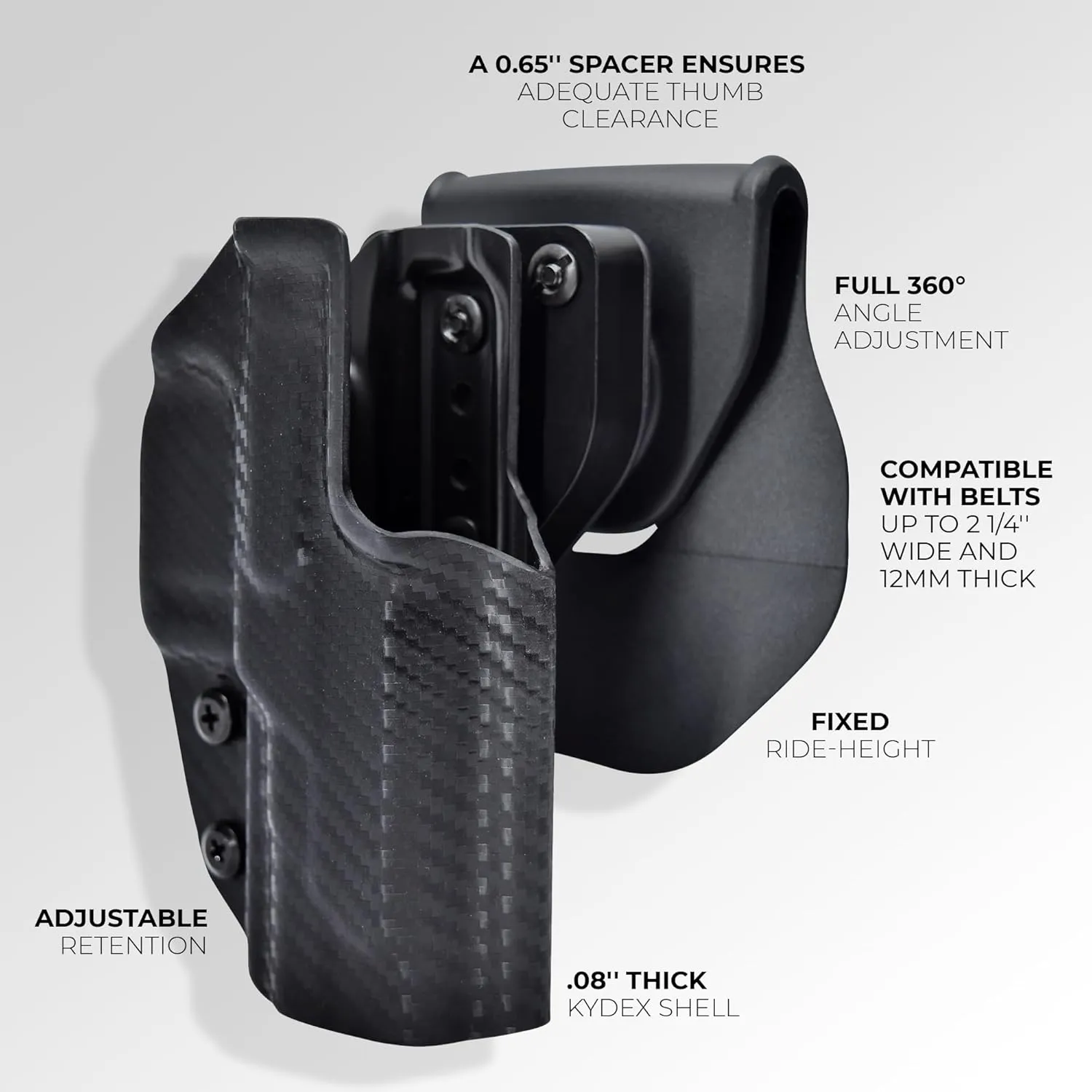 OWB Quick Release Paddle Holster fits Bul Armory Axe FS Hatchet