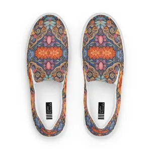 Painted Floral Art Women’s Slip-on Canvas Shoes
