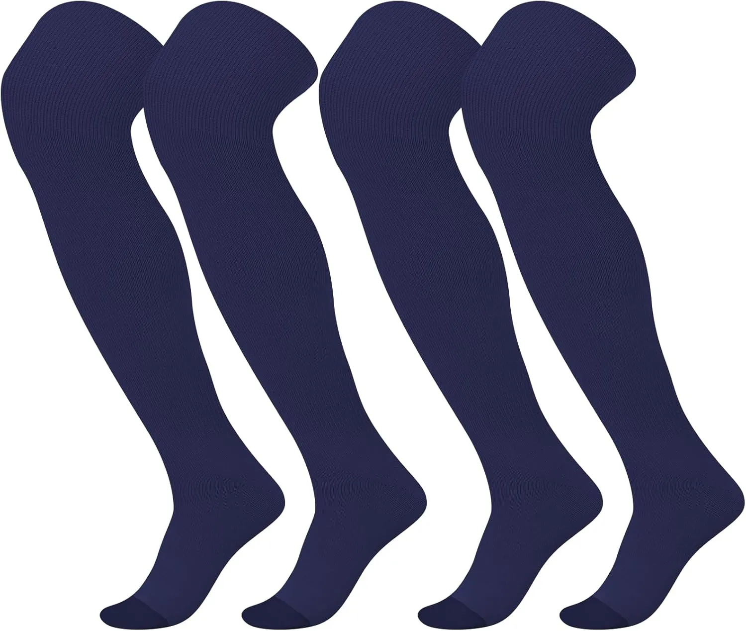 Panitay 2 Pairs High Football Socks Sport Multiple Sizes over the Knee Baseball Socks Extra Long for Boys Girls Women Men