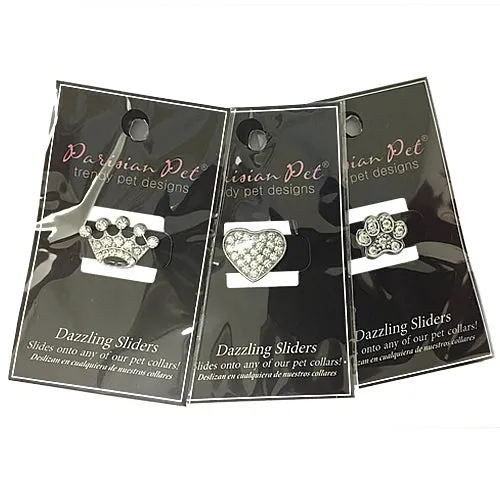Parisian Pet '10 mm Slide Charms w/Card 5 pk' for Dogs & Cats – Customizable & Fun Pet Accessory, Clear