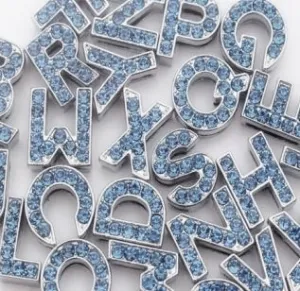 Parisian Pet '10 mm Slide Letters A-Z (10 pk)' for Dogs & Cats – Customizable & Fun Pet Accessory, Blue