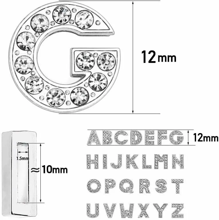 Parisian Pet '10 mm Slide Letters A-Z (10 pk)' for Dogs & Cats – Customizable & Fun Pet Accessory, Clear