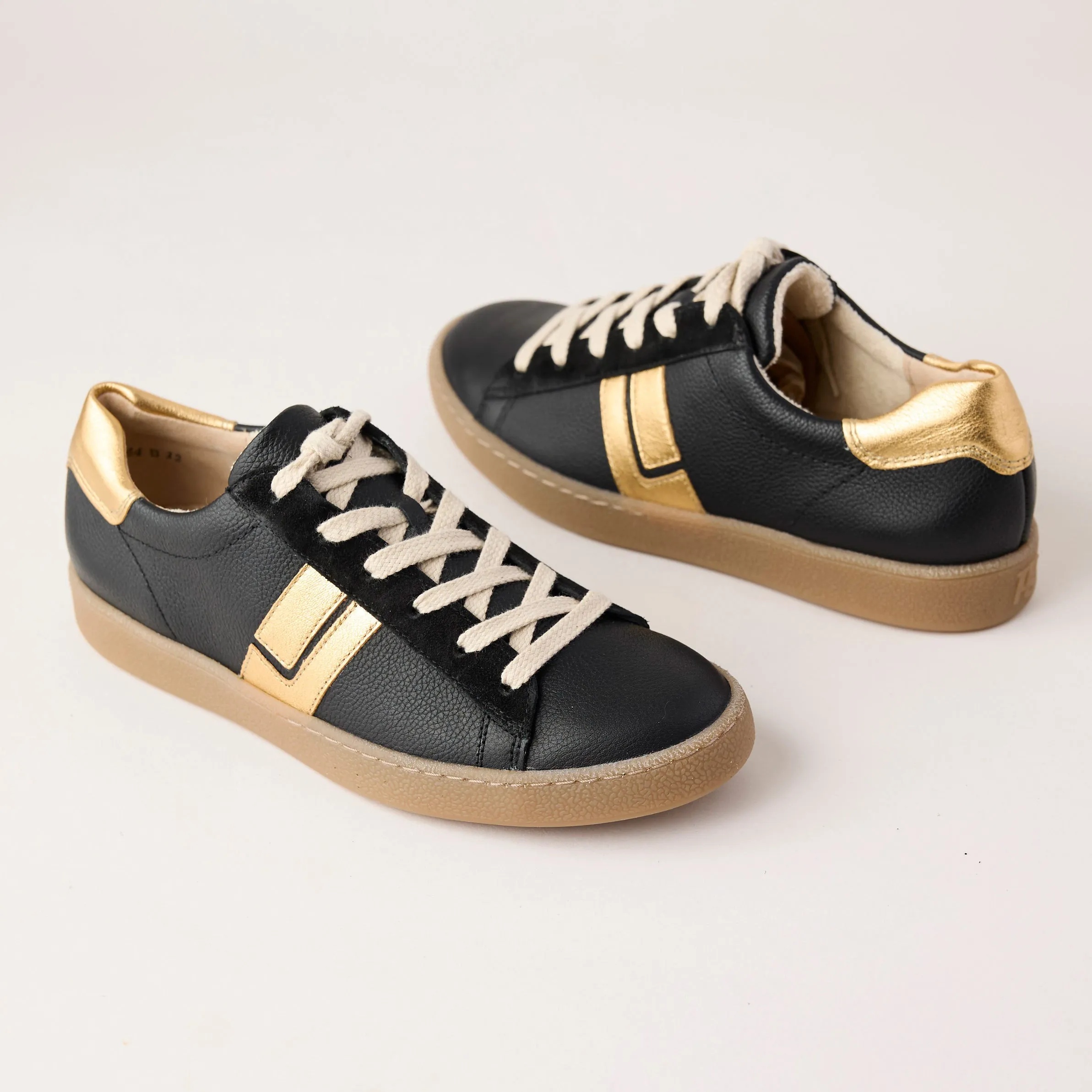 Paul Green Black Leather Retro Trainers