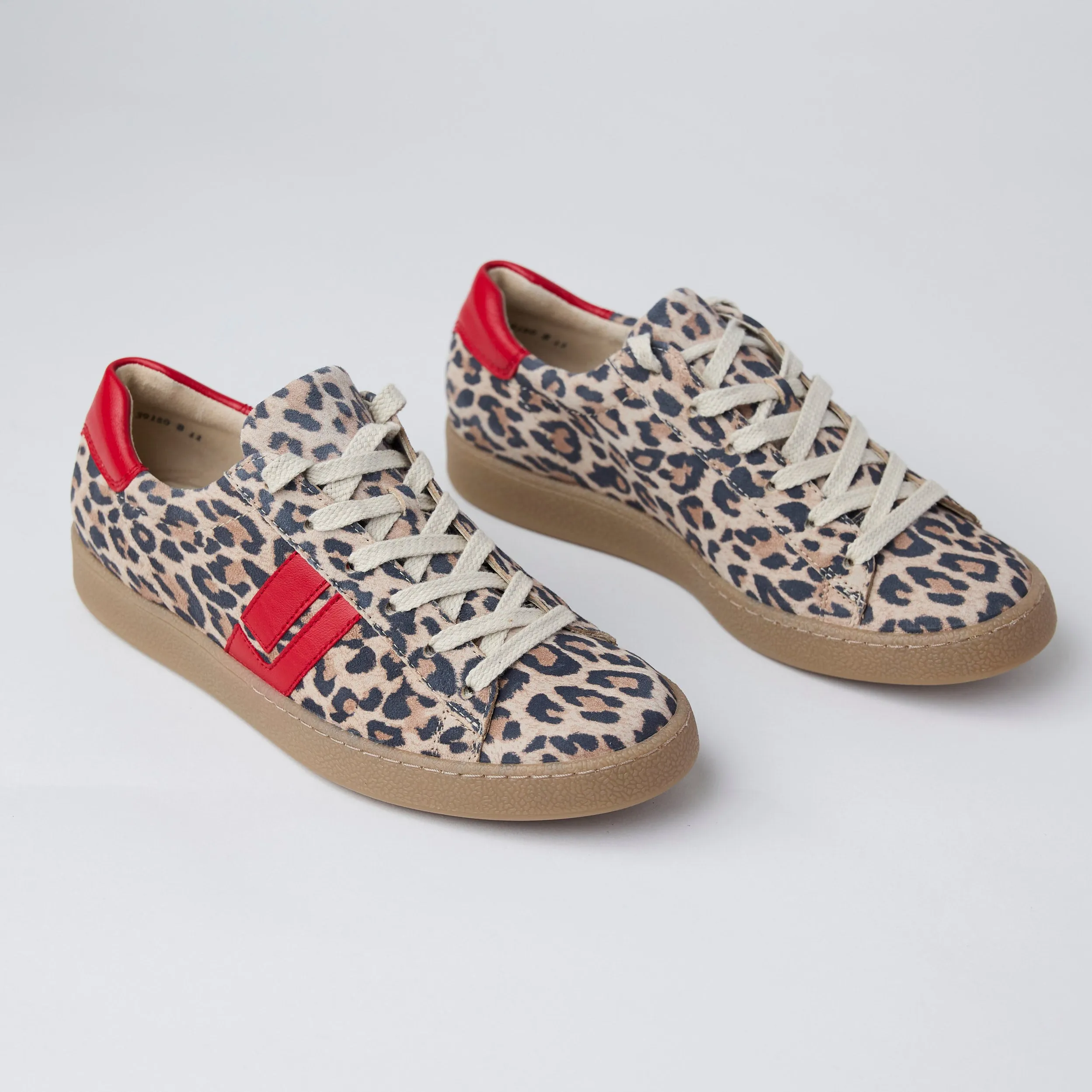 Paul Green Leopard Nubuck Leather Trainers