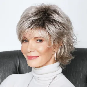 Paula Young Calla Wig by STYLE by Jaclyn Smith Modern Shag Wig with Flirty Bangs and Tousled Waves/Blended and Rooted Shades