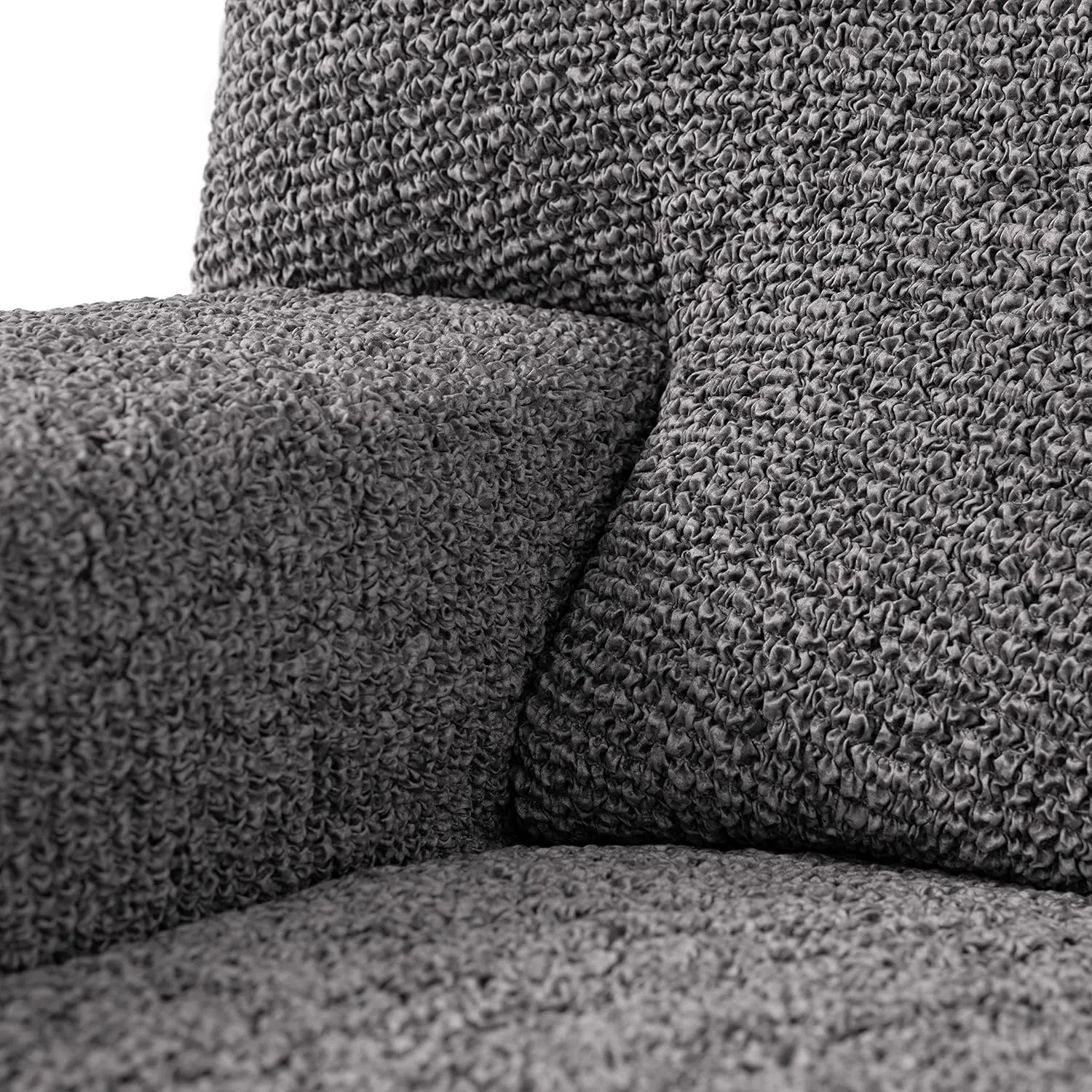 PAULATO BY GA.I.CO. Corner Sectional Couch Cover - Extra Large L-Shape Couch Slipcover - Washable Printed Sofa Covers - 1-Piece Form Fit Protector - Microfibra Print - Vittoria Grey (Corner Sofa)