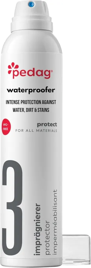 Pedag PFAS-Free Waterproofer | German Made | Heavy Duty Waterproof and Stain Repellent | Canvas & Fabric Spray Protector | Waterproofing Spray and Guard for Boots, Shoes, Tents, Hats, Jackets | 1 Can