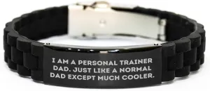 Personal Trainer Birthday Unique Gift, I Am A Personal Trainer Dad, Glide lock Clasp Bracelet, Adjustable, Premium Bag (150-200 characters in total)