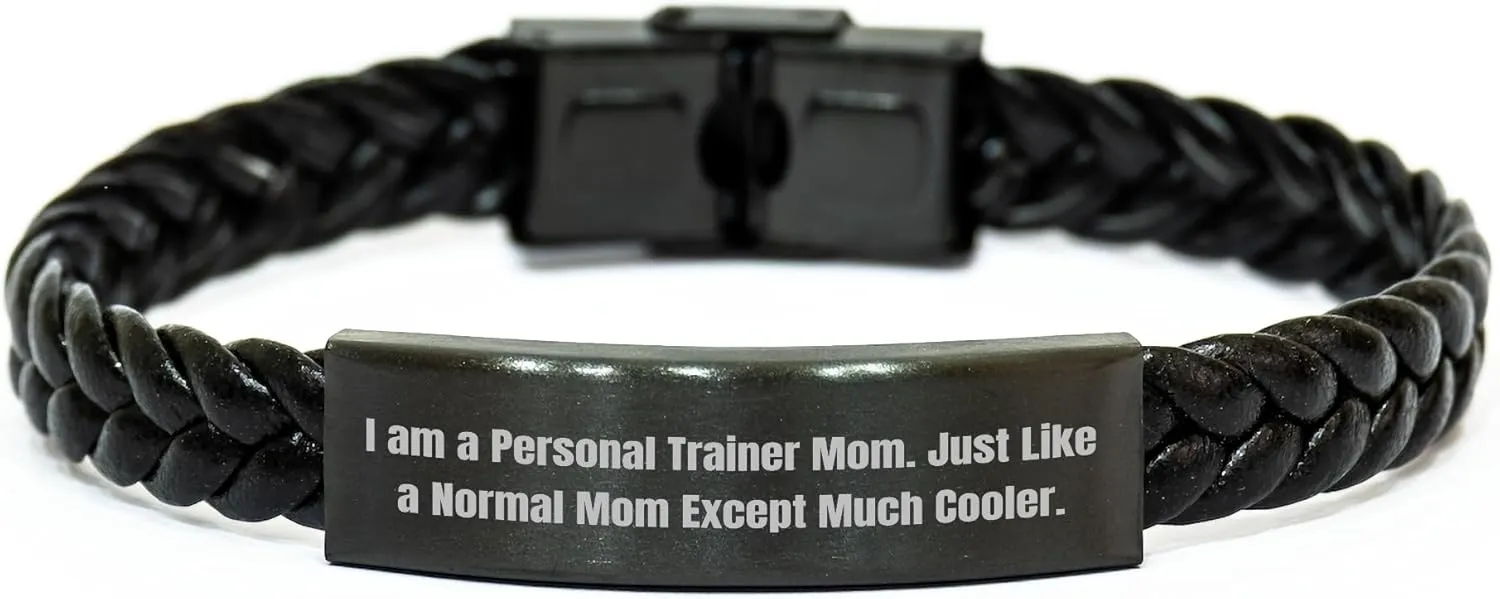 Personal Trainer Mom's Cool Interlaced Leather Bracelet, Gifts for Her, Christmas Unique Gifts from Friends, Family, Coworkers