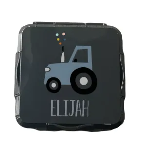 Personalised Black Lunch Box - Tractor