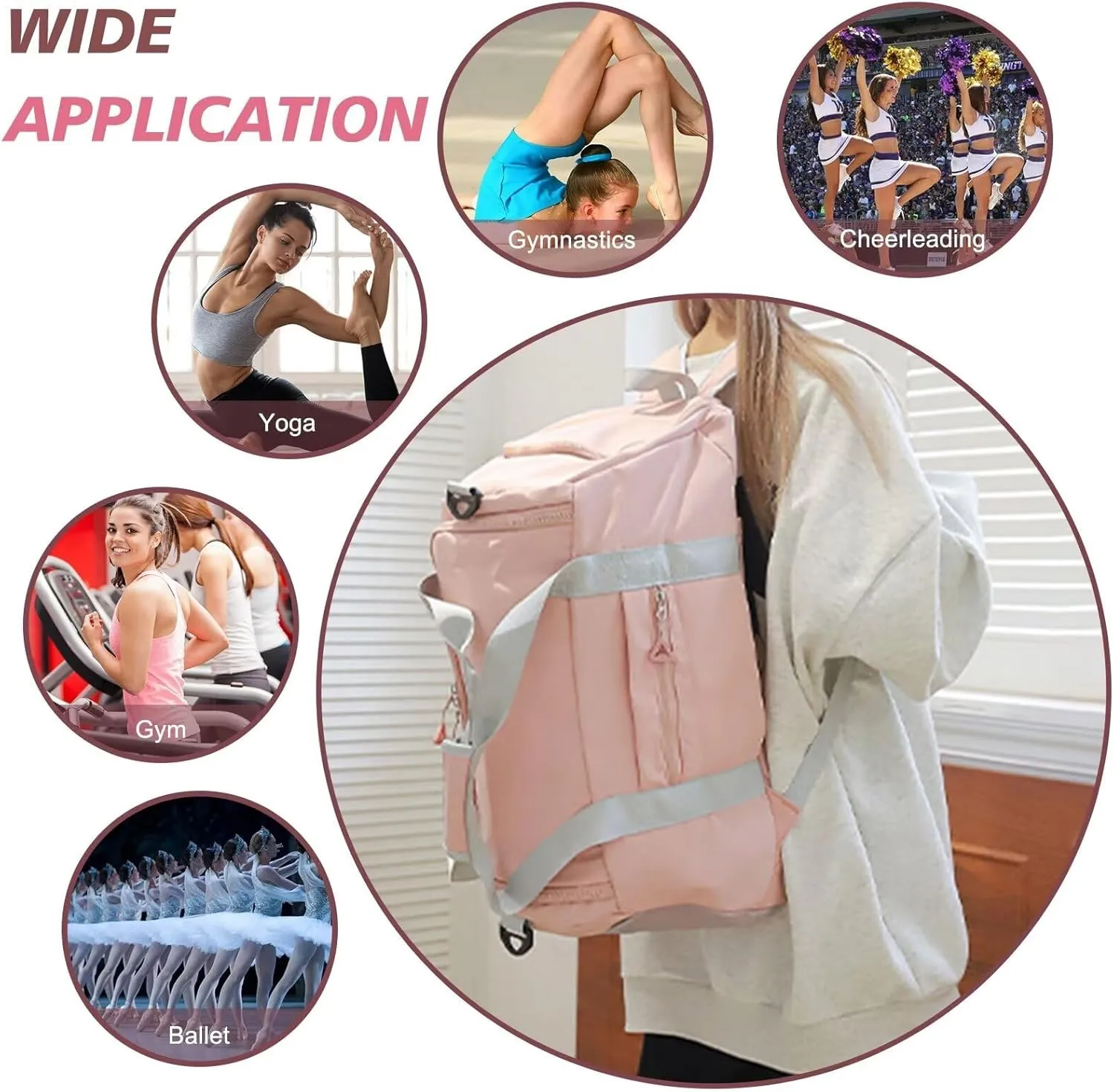 Personalized Custom Sports Gym Bag - Wet & Dry Compartment, Shoe Storage, Travel & Overnight Bag for Men & Women