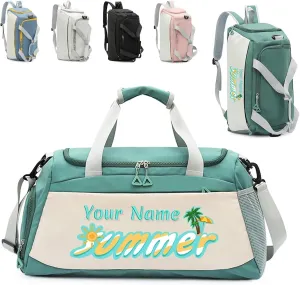 Personalized Custom Sports Gym Bag - Wet & Dry Compartment, Shoe Storage, Travel & Overnight Bag for Men & Women