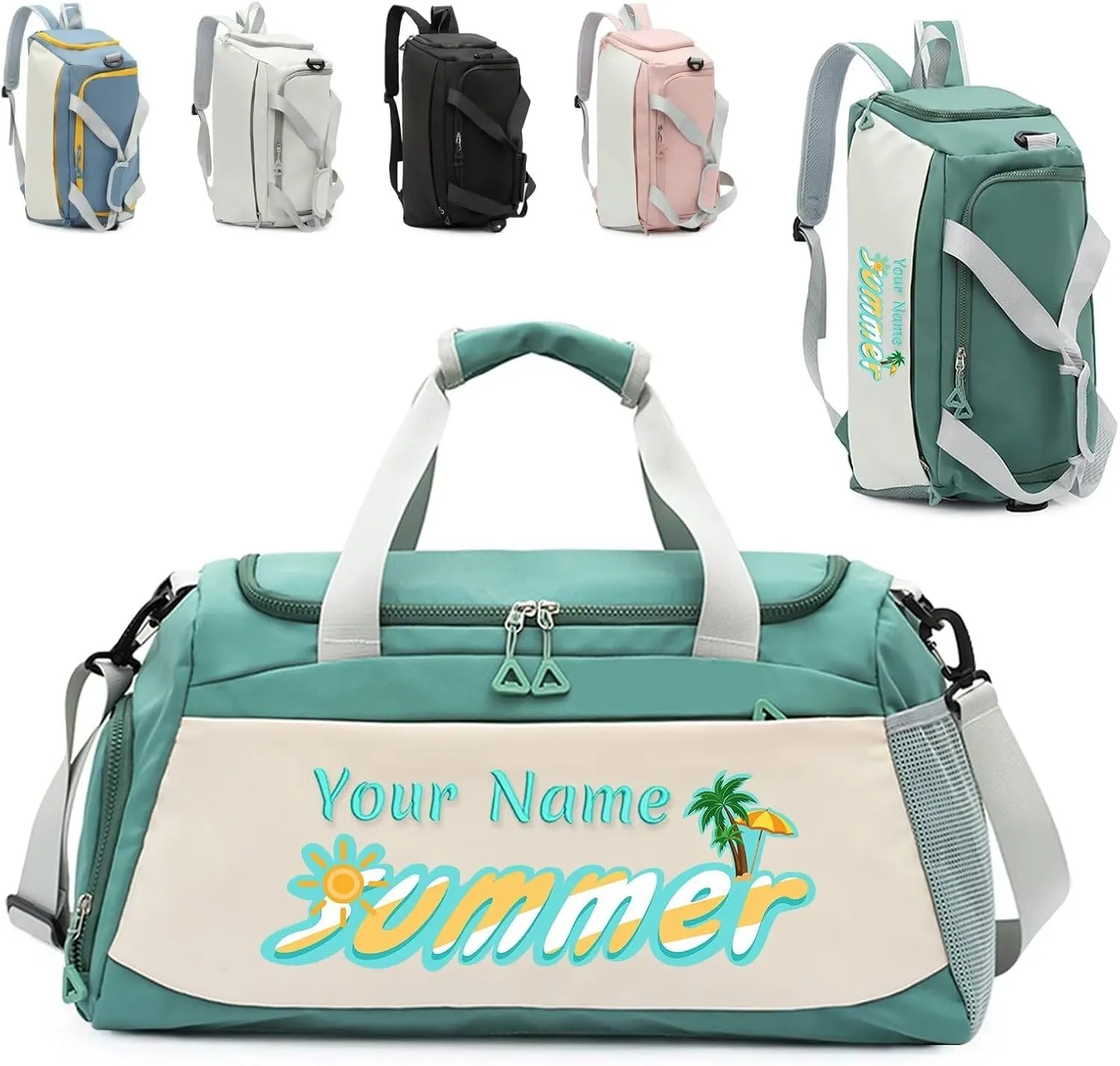 Personalized Custom Sports Gym Bag - Wet & Dry Compartment, Shoe Storage, Travel & Overnight Bag for Men & Women