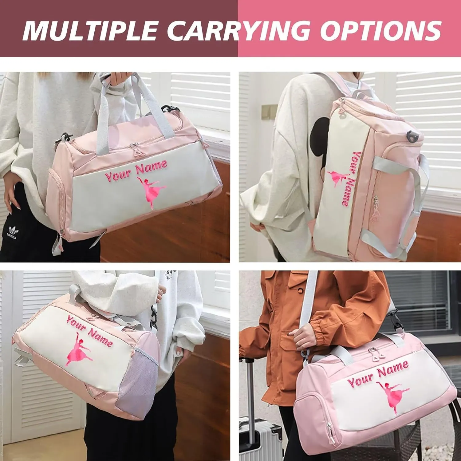 Personalized Custom Sports Gym Bag - Wet & Dry Compartment, Shoe Storage, Travel & Overnight Bag for Men & Women