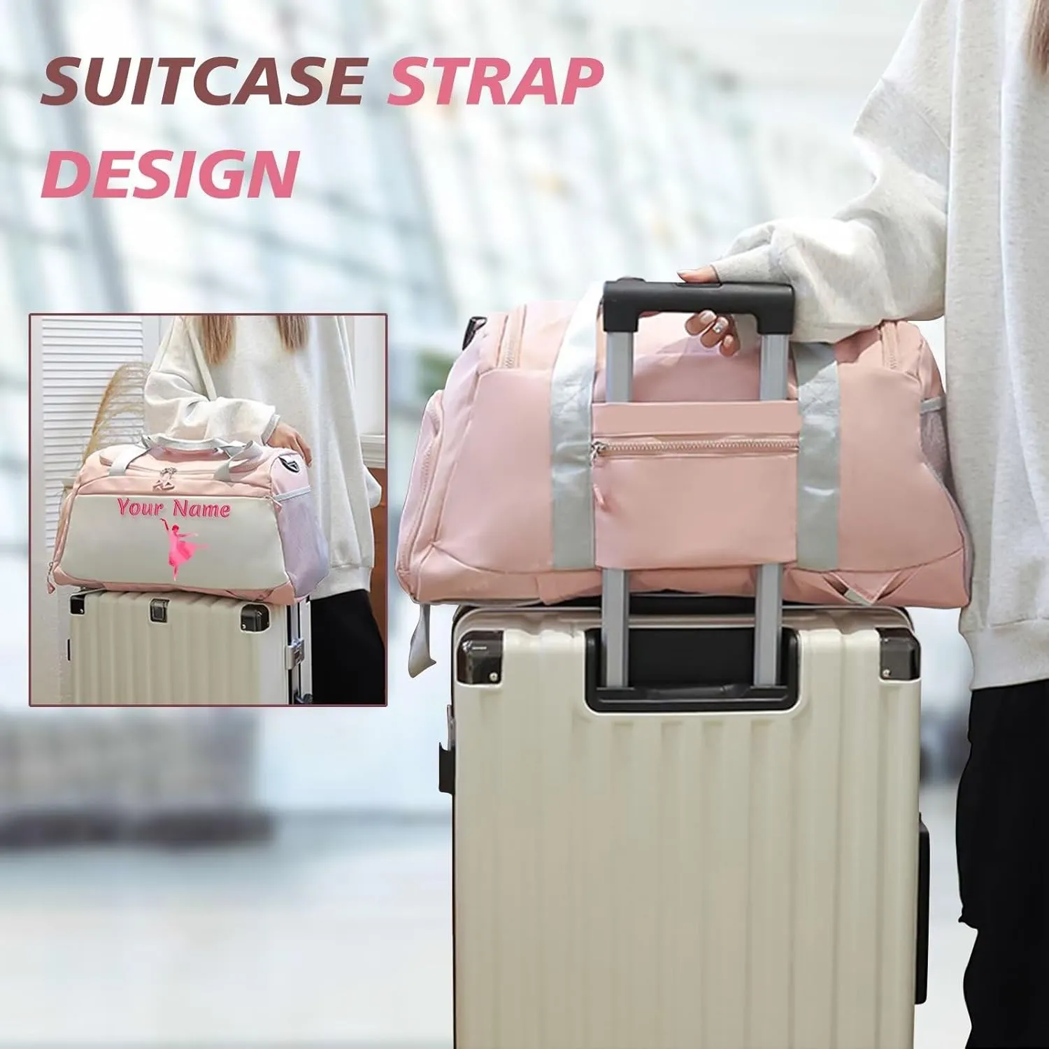 Personalized Custom Sports Gym Bag - Wet & Dry Compartment, Shoe Storage, Travel & Overnight Bag for Men & Women