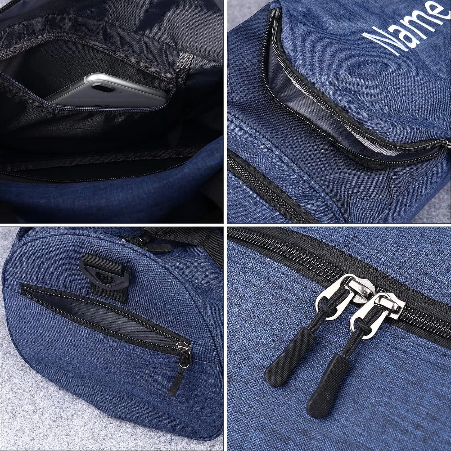 Personalized Duffel Bag, Custom Embroidered Gym Bag, Gym Bag with Shoe Compartment & Wet Dry Pockets, Sports Gym Travel Bag for Women & Men (Gray, L)