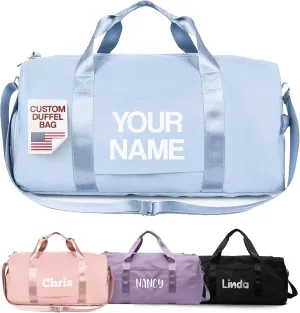 Personalized Duffel Bags - Weekender, Overnight Travel Bag with Wet/Dry Pockets & Shoe Compartment - Custom Bridesmaid/Groomsman Gift, Cheerleading Dance Pack, Durable Spacious Gym Tote