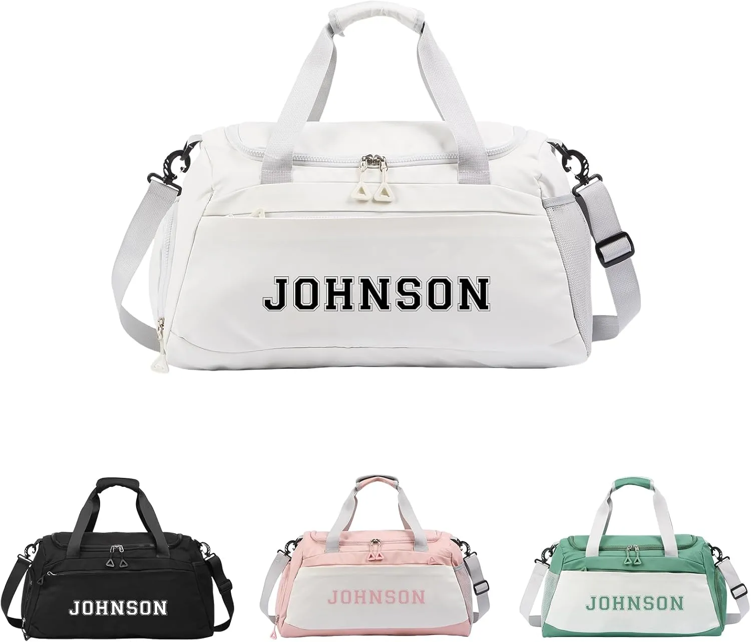 Personalized Duffle Bags for Women - Custom Name Sports Gym Bag with Wet Dry Pockets & Shoe Compartment, Travel Bags for Women Men