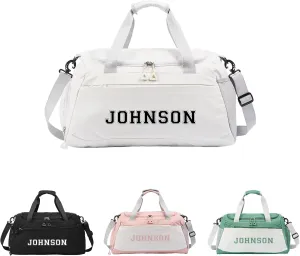 Personalized Duffle Bags for Women - Custom Name Sports Gym Bag with Wet Dry Pockets & Shoe Compartment, Travel Bags for Women Men