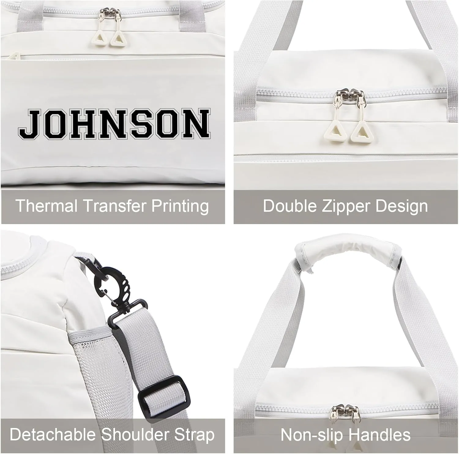 Personalized Duffle Bags for Women - Custom Name Sports Gym Bag with Wet Dry Pockets & Shoe Compartment, Travel Bags for Women Men