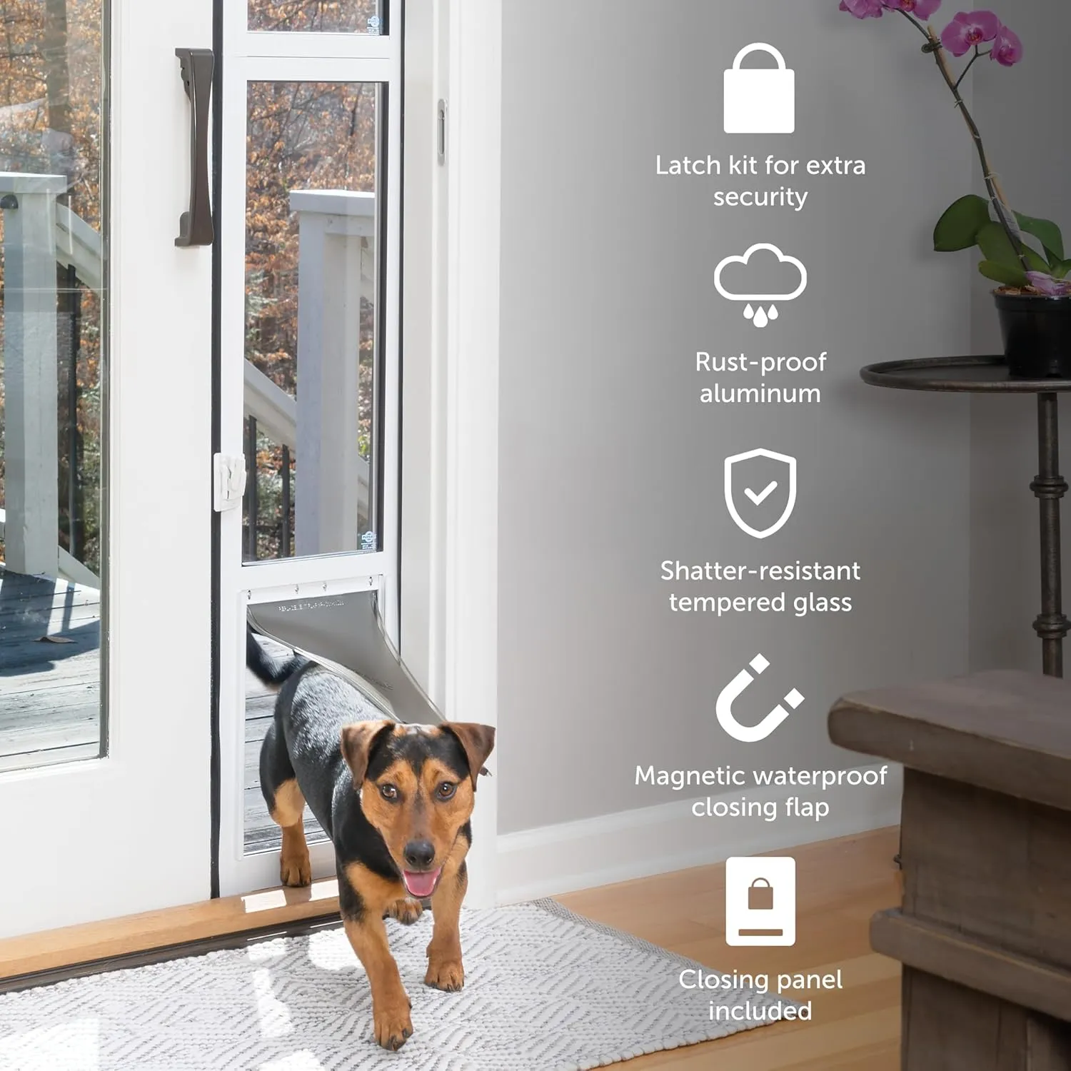 PetSafe Sliding Glass Pet Door – Great for Apartments and Rentals – for Medium Sized Pets – Quick DIY Installation – No Cutting into Your Existing Door