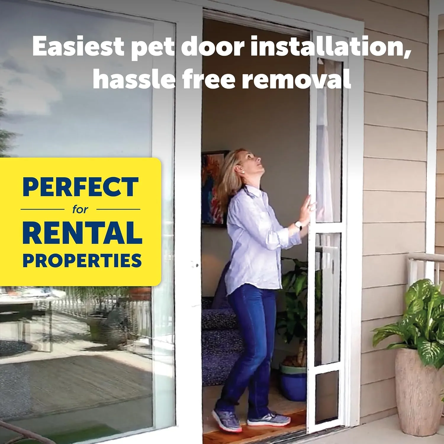 PetSafe Sliding Glass Pet Door – Great for Apartments and Rentals – for Medium Sized Pets – Quick DIY Installation – No Cutting into Your Existing Door