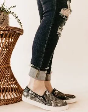 Pine Top Pewter Cowhide Sneaker