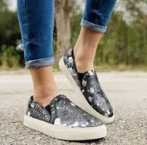 Pine Top Pewter Cowhide Sneaker