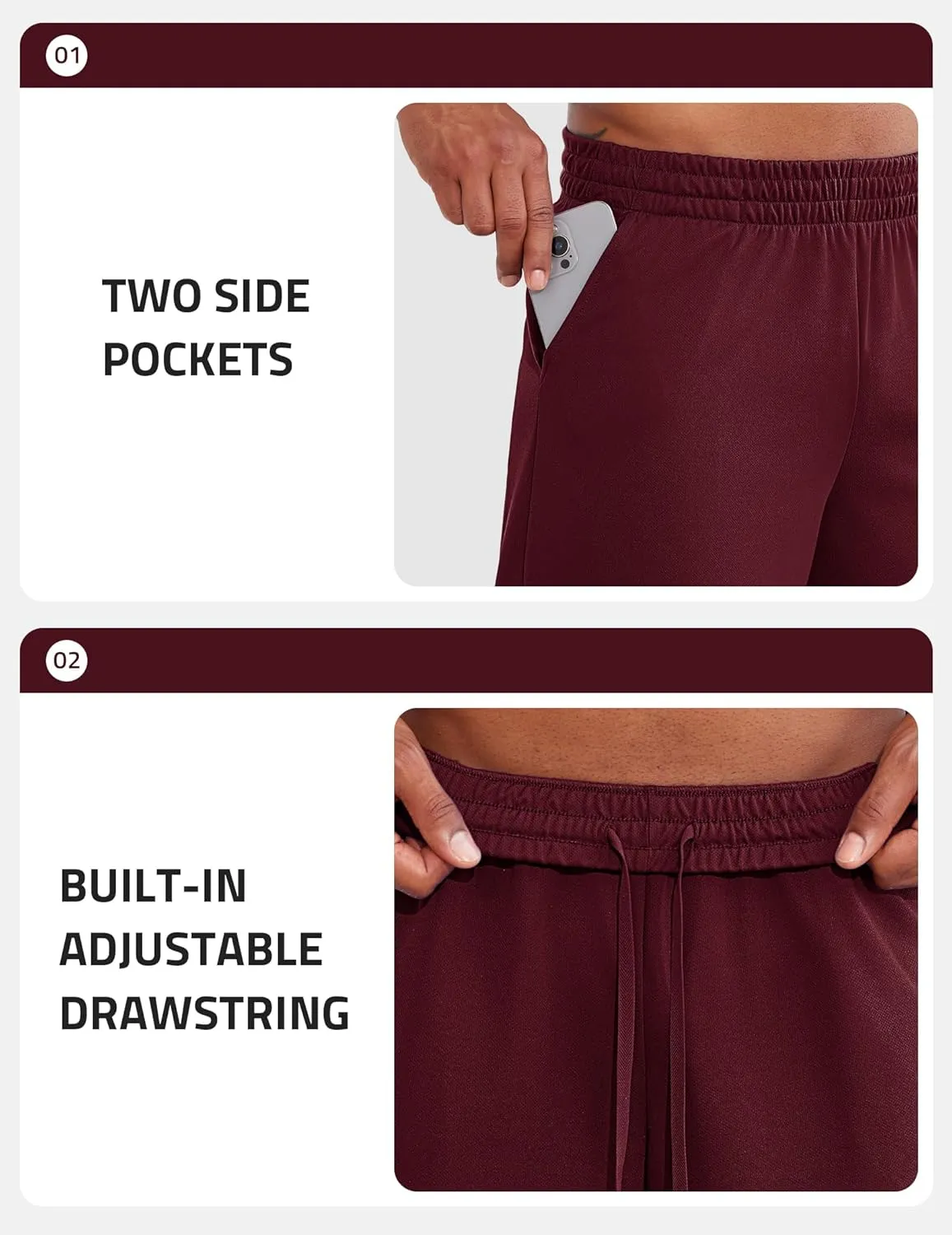 PINSPARK Mens Basketball Shorts with Pockets - 10" Quick Dry Lightweight Athletic Shorts Mesh Gym Shorts for Men