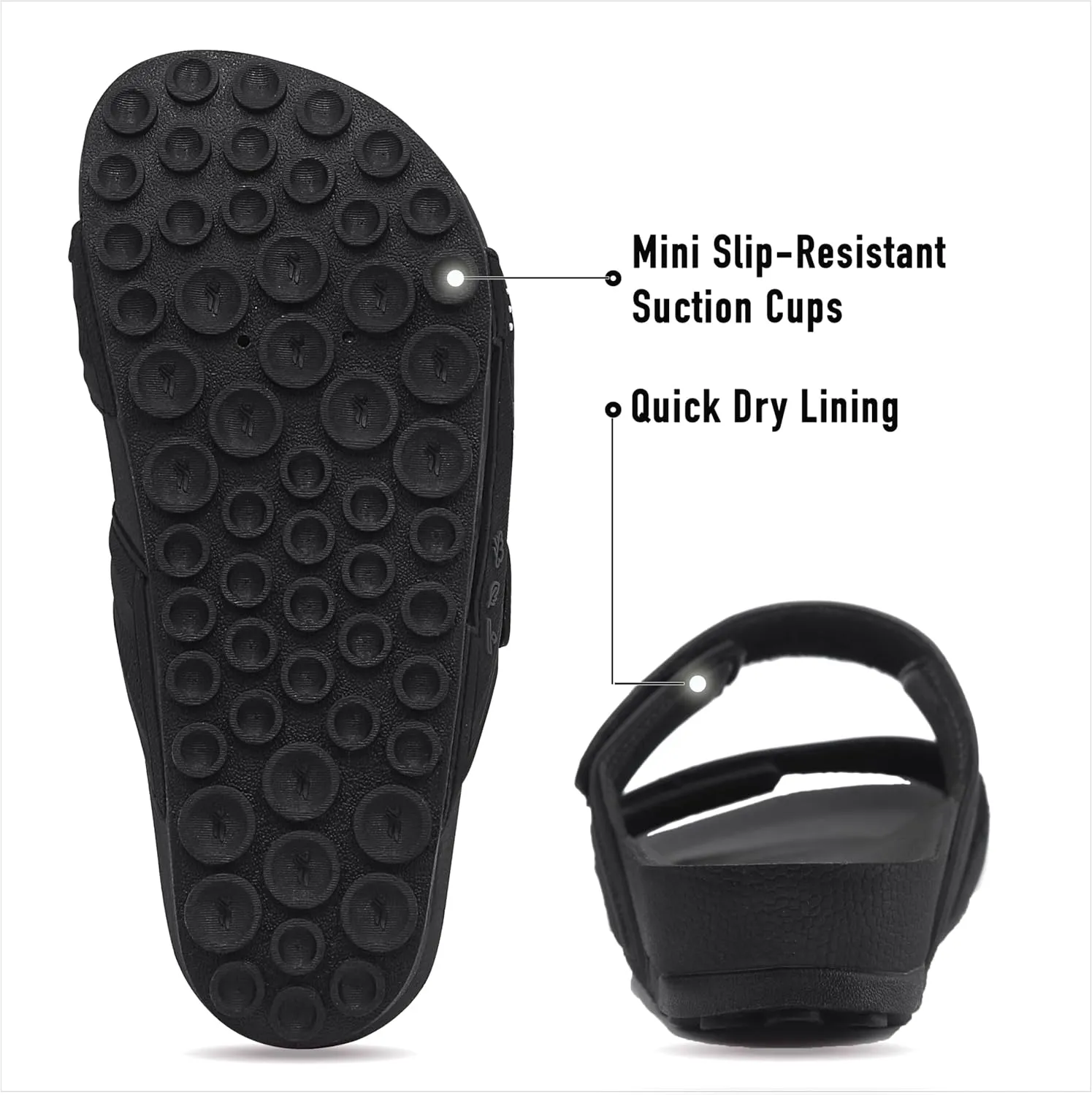 PIRO Unisex Orthoheel High Density Gel Slide Sandals Water Release Sole