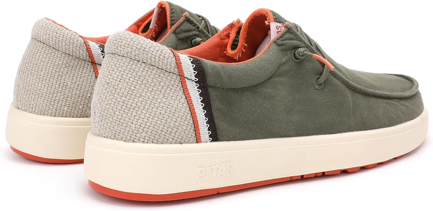 PITAS Men's Cana Slip-On Boat Shoes | Casual Loafers for Men | Comfortable & Lightweight Slip On Shoes | Khaki