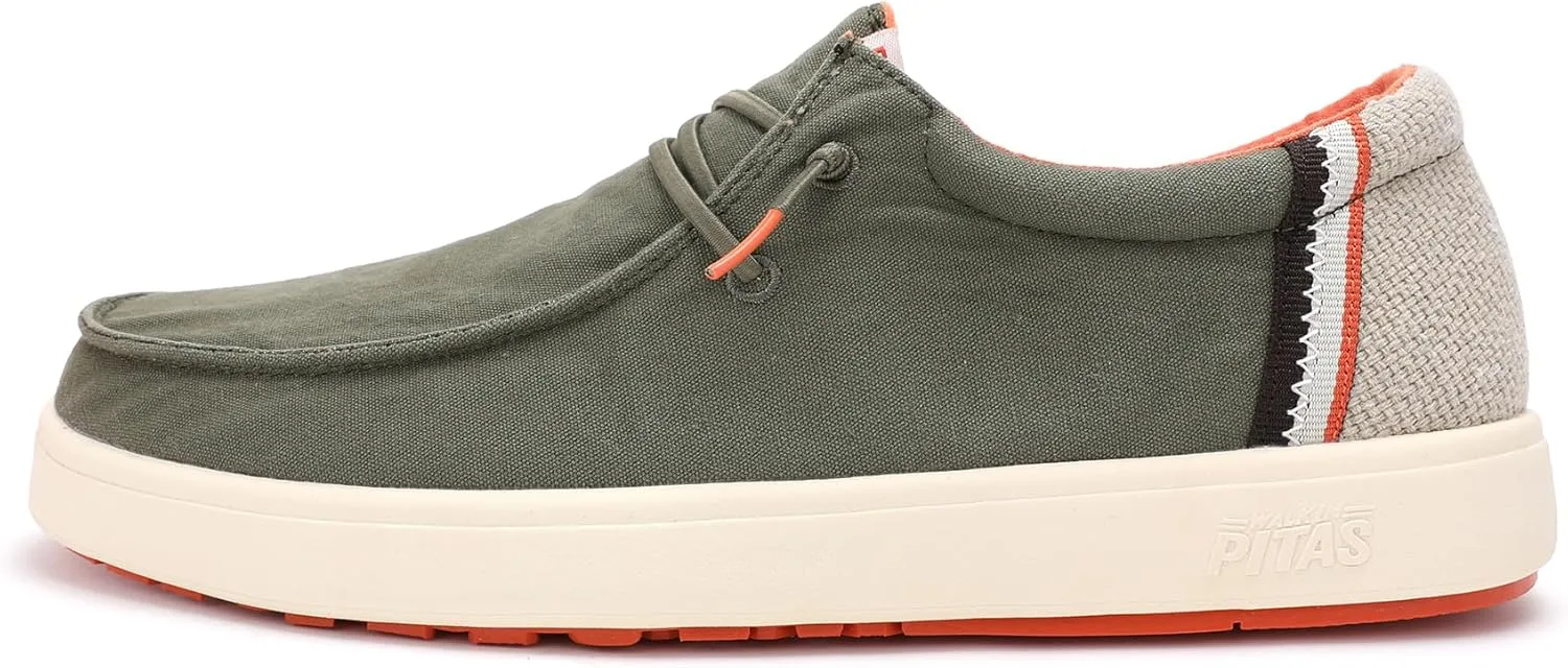 PITAS Men's Cana Slip-On Boat Shoes | Casual Loafers for Men | Comfortable & Lightweight Slip On Shoes | Khaki