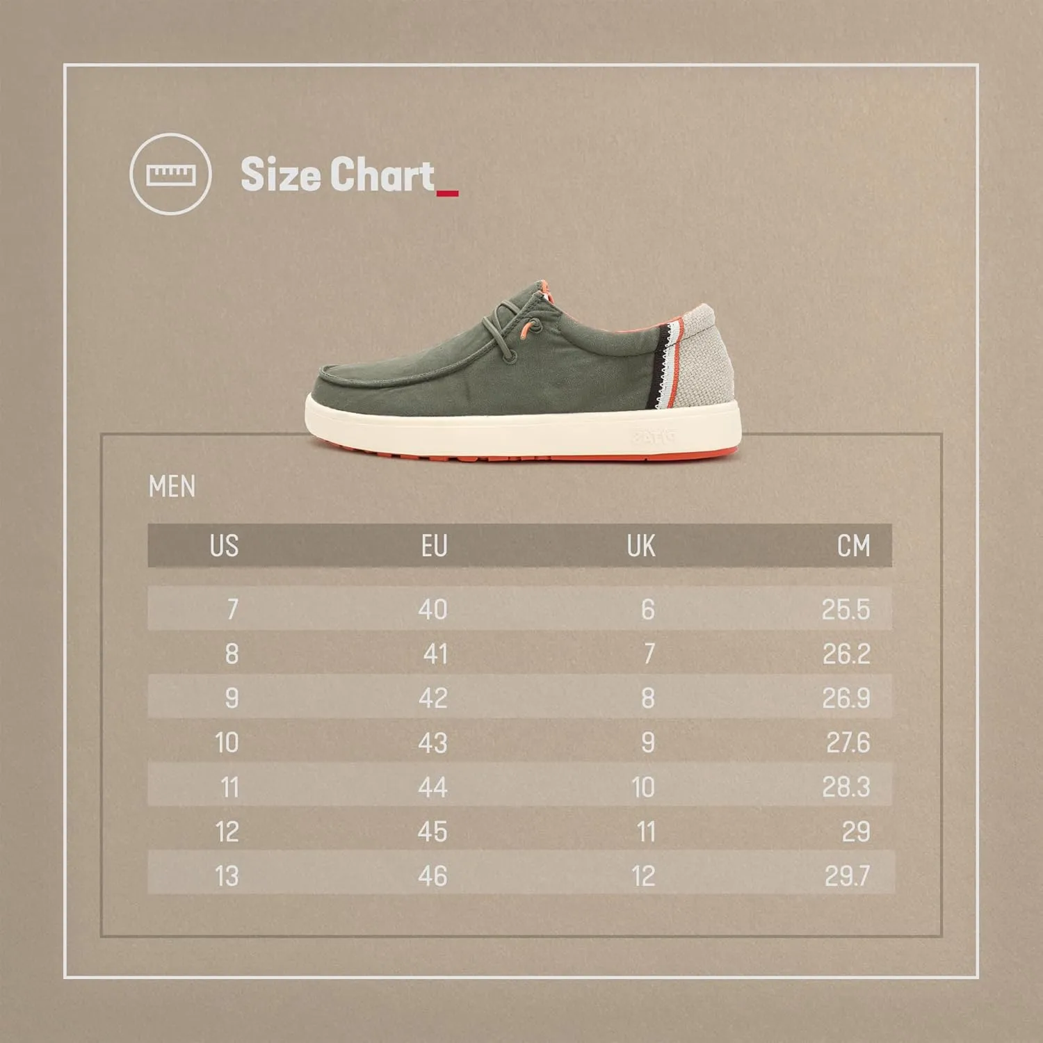 PITAS Men's Cana Slip-On Boat Shoes | Casual Loafers for Men | Comfortable & Lightweight Slip On Shoes | Khaki