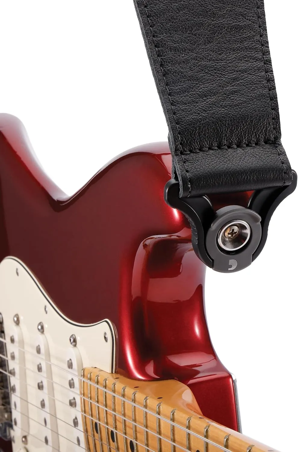 Planet Waves D'Addario Auto Lock Guitar Strap - Acoustic & Electric Accessories - Easy to Use Locking Straps - Uses Existing Buttons - Leather - 3" Width - Black