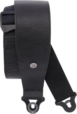 Planet Waves D'Addario Auto Lock Guitar Strap - Acoustic & Electric Accessories - Easy to Use Locking Straps - Uses Existing Buttons - Leather - 3" Width - Black