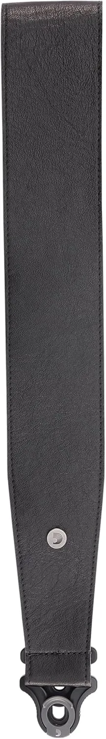 Planet Waves D'Addario Auto Lock Guitar Strap - Acoustic & Electric Accessories - Easy to Use Locking Straps - Uses Existing Buttons - Leather - 3" Width - Black