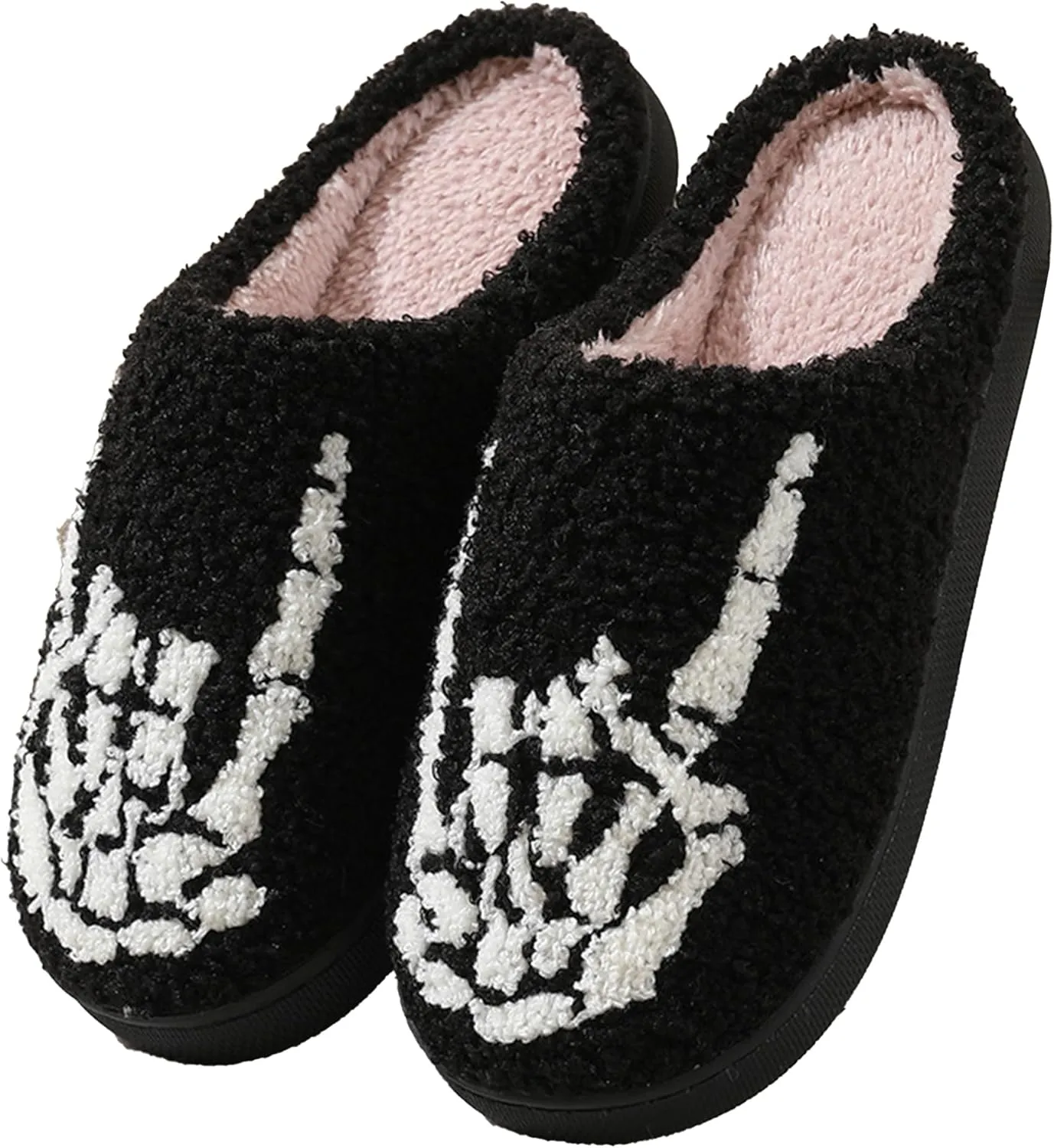 Plush Slippers for Women and Men - Cozy Indoor Slip-On House Shoes - Soft Winter Cotton Slippers with Cute Designs