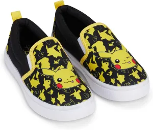 Pokemon Boys Pikachu Slip-On Sneakers - Boys Pikachu Youth Low Top Slip On Sneakers - Pikachu Charizard Canvas Sneakers
