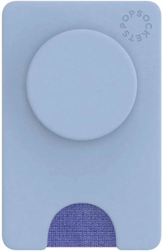 PopSockets Phone Wallet with Expanding Phone Grip, Phone Card Holder, Solid PopWallet - Cornflower Blue